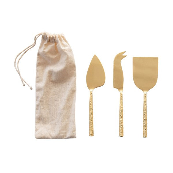 Matte Gold Cheese Knives, Set of 3 – Be Home