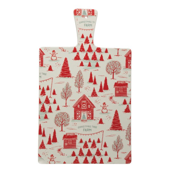 Cheese/Cutting Board with Christmas Tree Farm