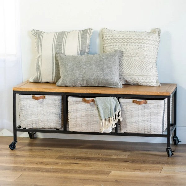 Metal deals entryway bench