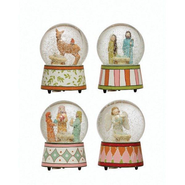 Glass Snow Globe with Christmas Scene, 4 Styles