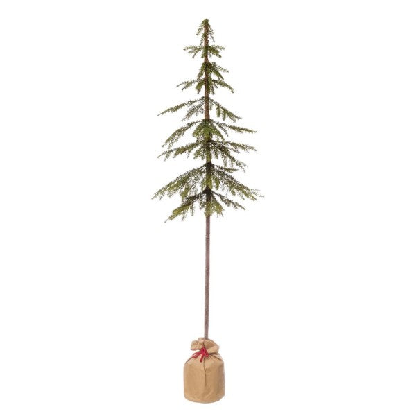 Faux Pole Pine Tree in Paper Sack