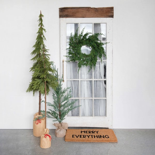 Faux Pole Pine Tree in Paper Sack