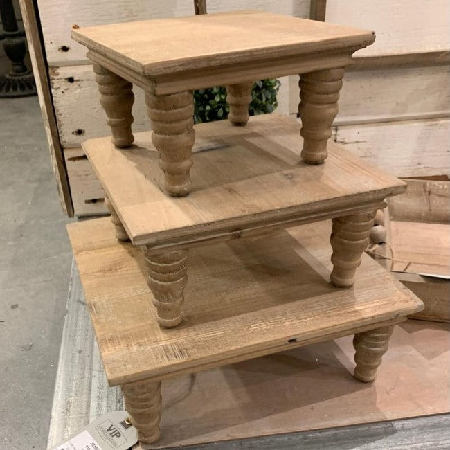 Natural wood pedestals